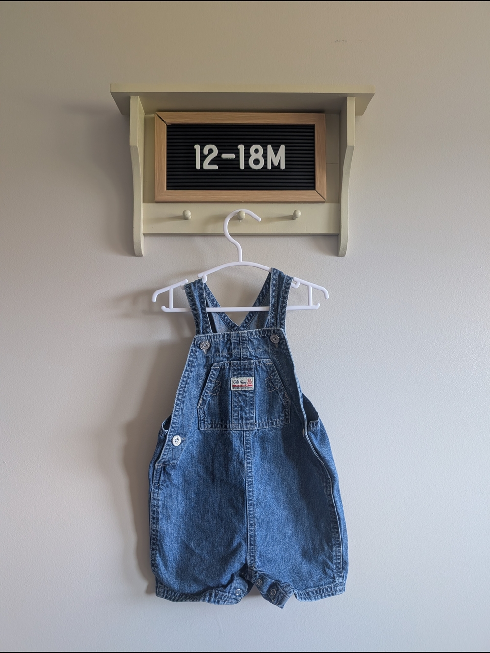 Y2K Blue Denim Shortalls - 12-18M